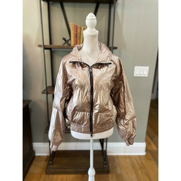 AllSaints Mika Metallic Puffer Gold Womens Size 4 - Picture 5 of 12